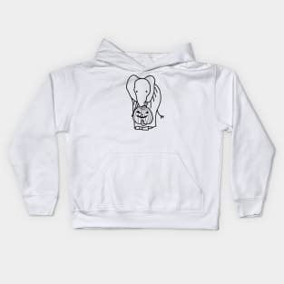 Minimal Elephant with Halloween Horror Costume Kids Hoodie